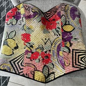 Vintage Stunner 1980s Wayne Clark Lame Floral, Lemon🍋Bustier Vintage12 fits 6/4